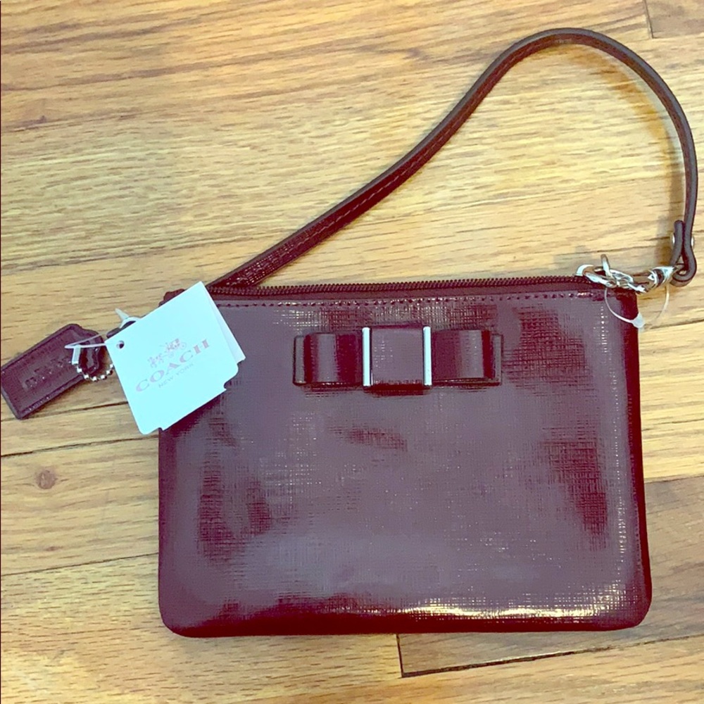Coach Maroon Wristlet